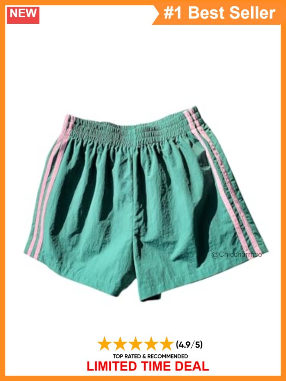 Side Striped Sweat Shorts Elastic Waist Workout Active Bottoms